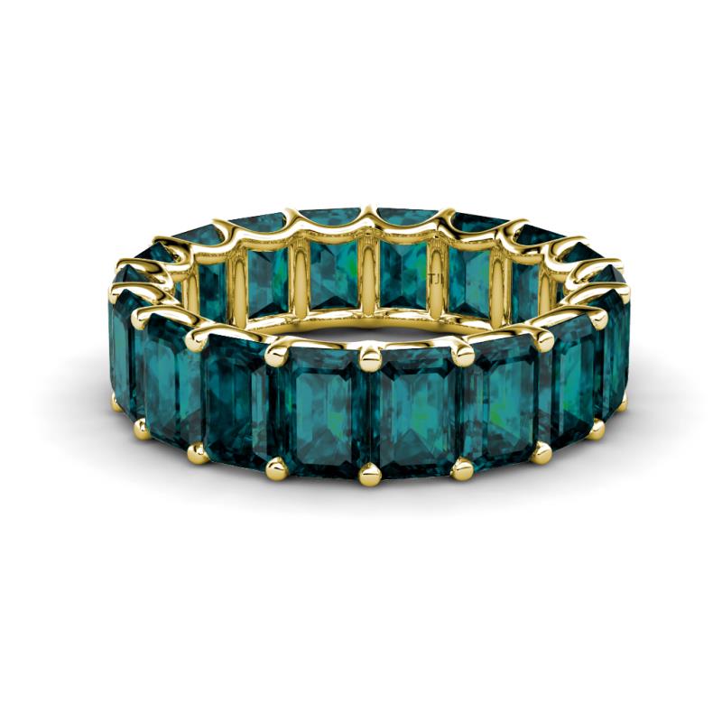 Victoria 6x4 mm Emerald Cut London Blue Topaz Eternity Band 