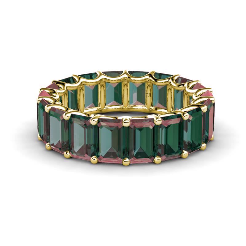 Victoria 6x4 mm Emerald Cut Lab Created Alexandrite Eternity Band 