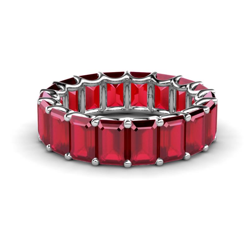 Victoria 6x4 mm Emerald Cut Ruby Eternity Band 