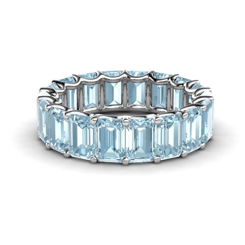 Victoria 6x4 mm Emerald Cut Aquamarine Eternity Band 