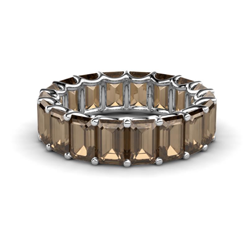 Victoria 6x4 mm Emerald Cut Smoky Quartz Eternity Band 