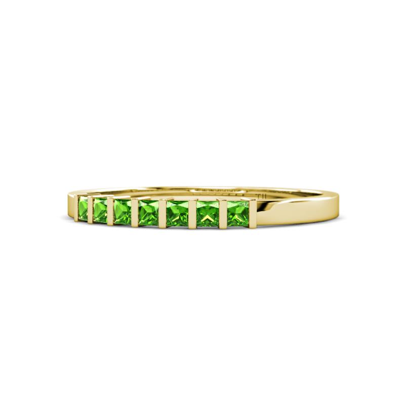 Abila 0.63 ctw (2.50 mm) Princess Cut Green Garnet 7 Stone Wedding Band 