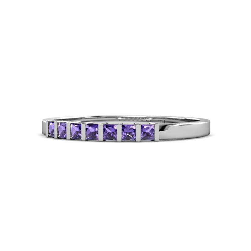 Abila 0.63 ctw (2.50 mm) Princess Cut Iolite 7 Stone Wedding Band 