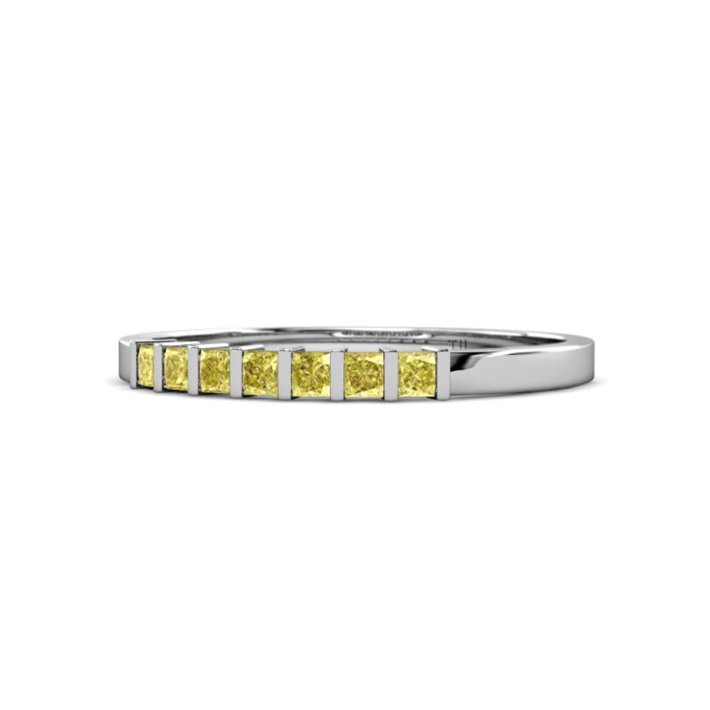 Abila 0.63 ctw (2.50 mm) Princess Cut Yellow Sapphire 7 Stone Wedding Band 