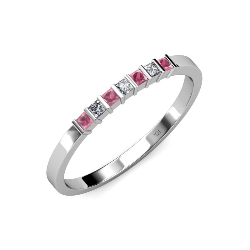 Abila Rhodolite Garnet and Diamond Wedding Band 