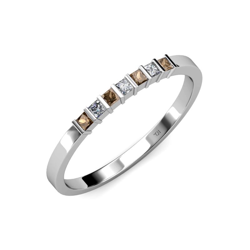 Abila Smoky Quartz and Diamond Wedding Band 