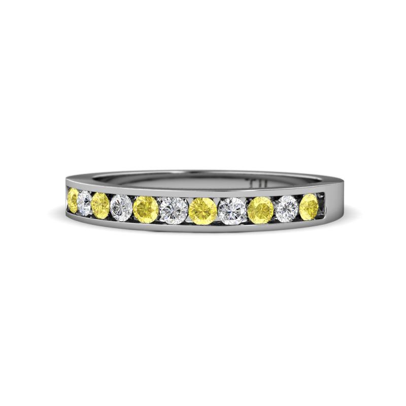 Kathiryn 1.70 mm Yellow Sapphire and Diamond 11 Stone Wedding Band 