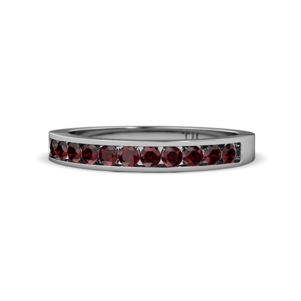 Kathiryn 2.00 mm Red Garnet 11 Stone Wedding Band 