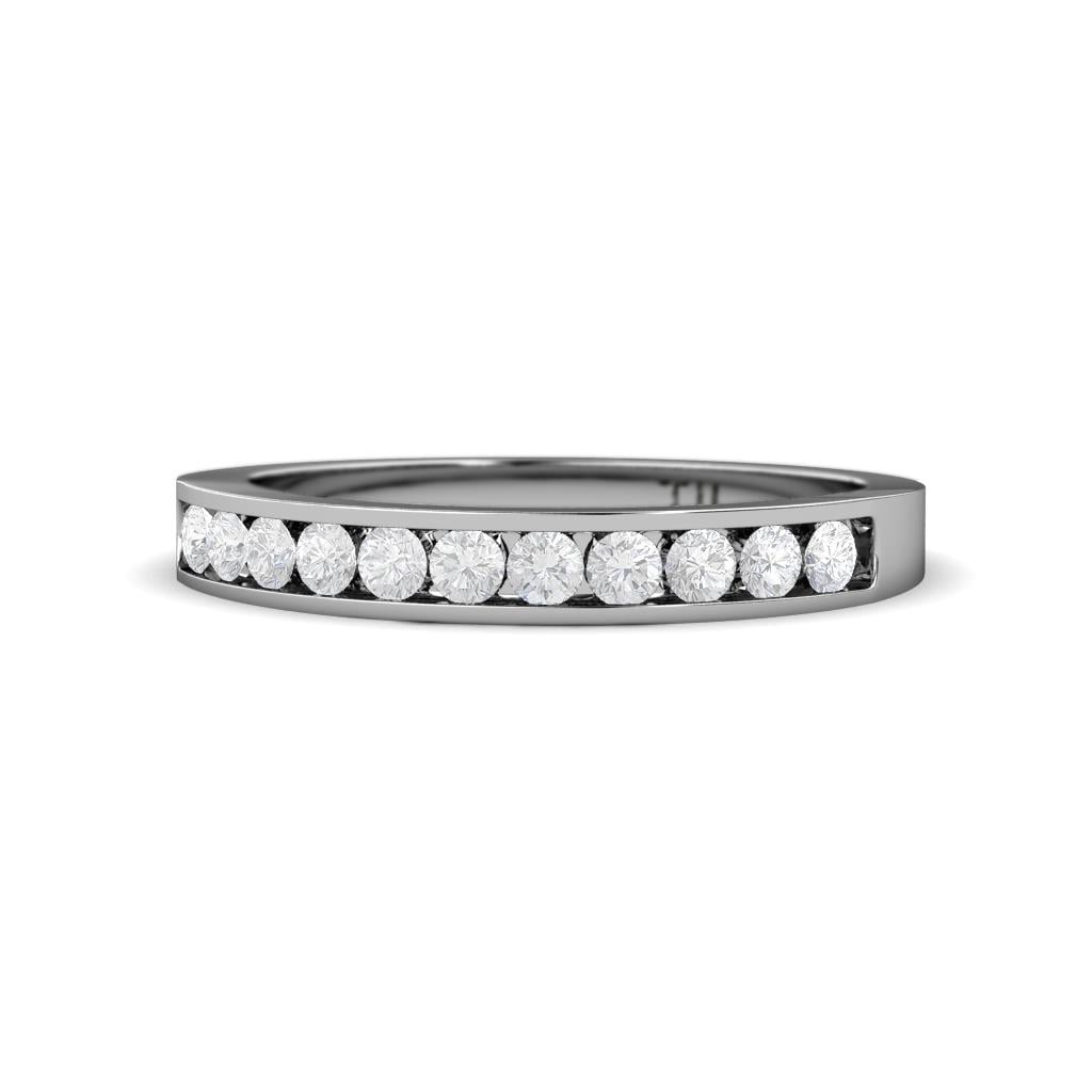 Kathiryn 2.00 mm White Sapphire 11 Stone Wedding Band 