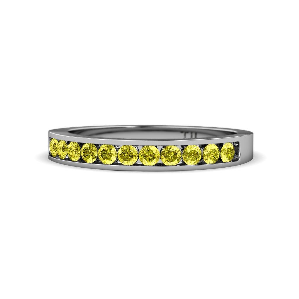 Kathiryn 2.00 mm Yellow Diamond 11 Stone Wedding Band 