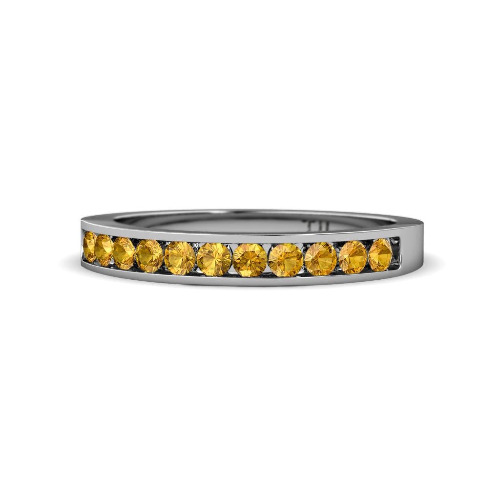 Kathiryn 2.30 mm Citrine 11 Stone Wedding Band 
