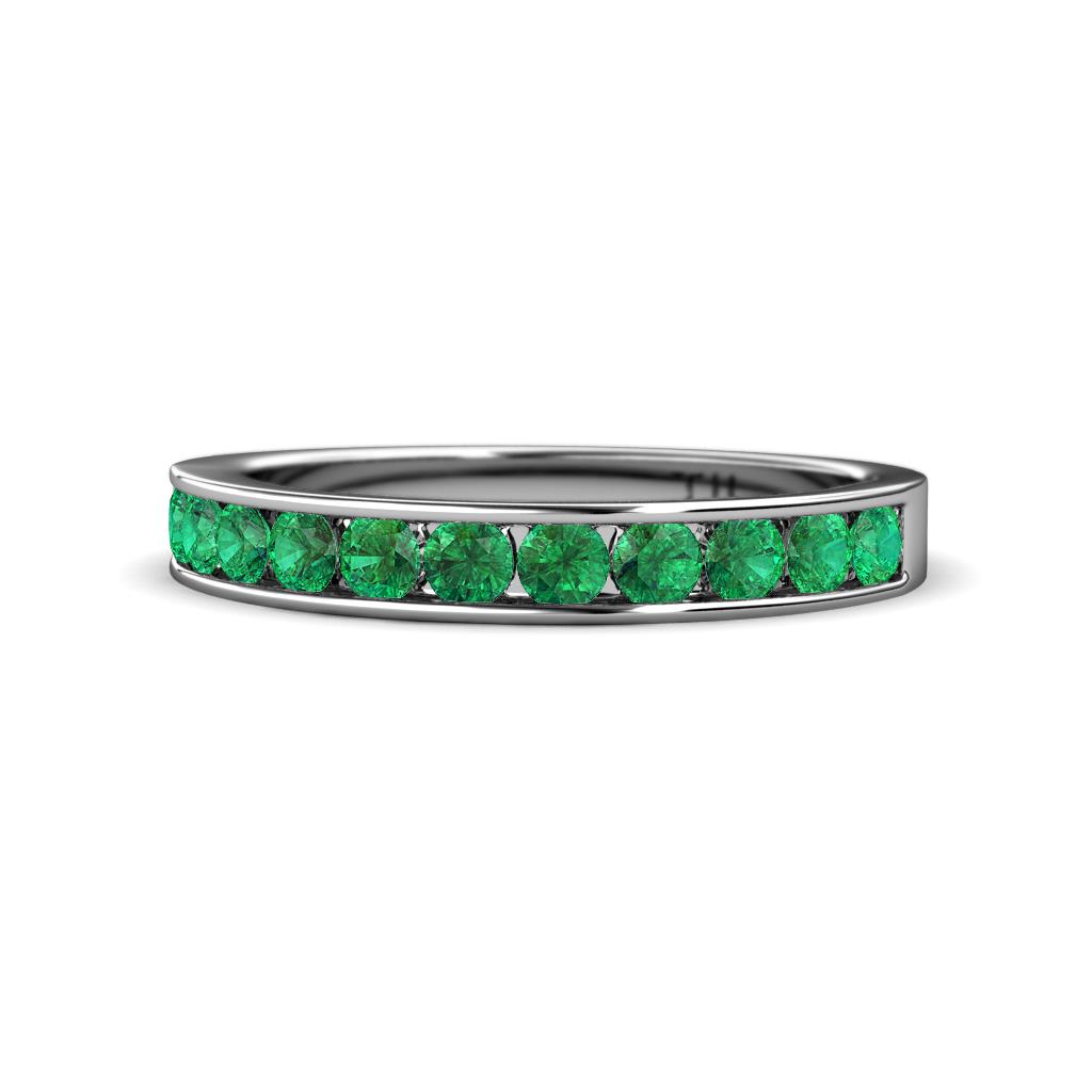 Kathiryn 2.70 mm Emerald 11 Stone Wedding Band 
