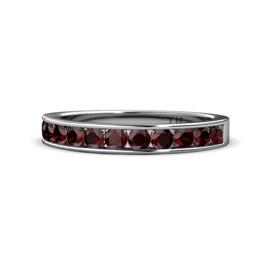 Kathiryn 3.00 mm Red Garnet 11 Stone Wedding Band 