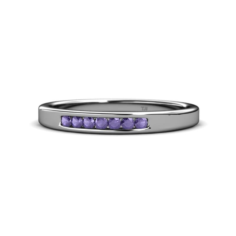 Kathiryn 2.00 mm Iolite 7 Stone Wedding Band 