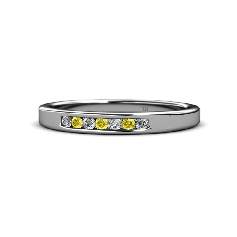 Kathiryn 2.00 mm Yellow Sapphire and Diamond 7 Stone Wedding Band 