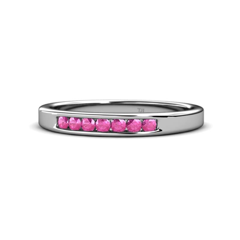 Kathiryn 2.40 mm Pink Sapphire 7 Stone Wedding Band 