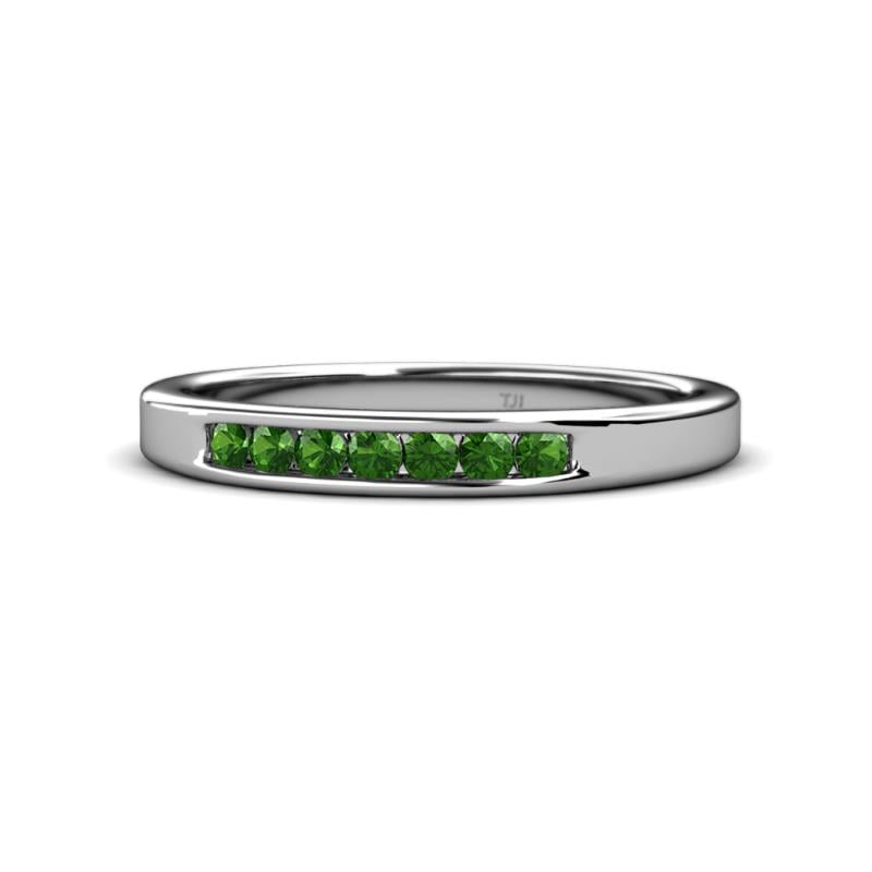 Kathiryn 2.40 mm Green Garnet 7 Stone Wedding Band 