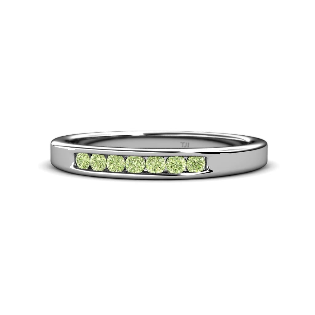 Kathiryn 2.40 mm Peridot 7 Stone Wedding Band 