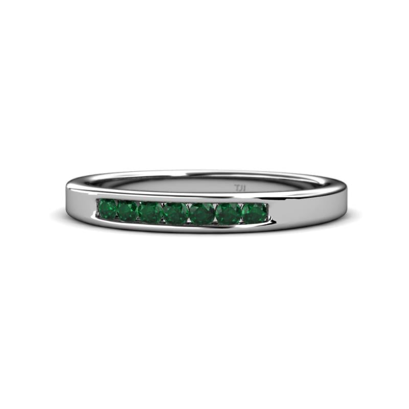 Kathiryn 2.40 mm Emerald 7 Stone Wedding Band 