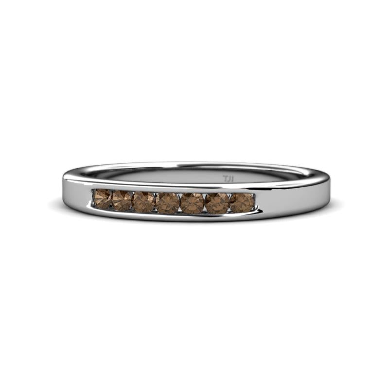 Kathiryn 2.40 mm Smoky Quartz 7 Stone Wedding Band 