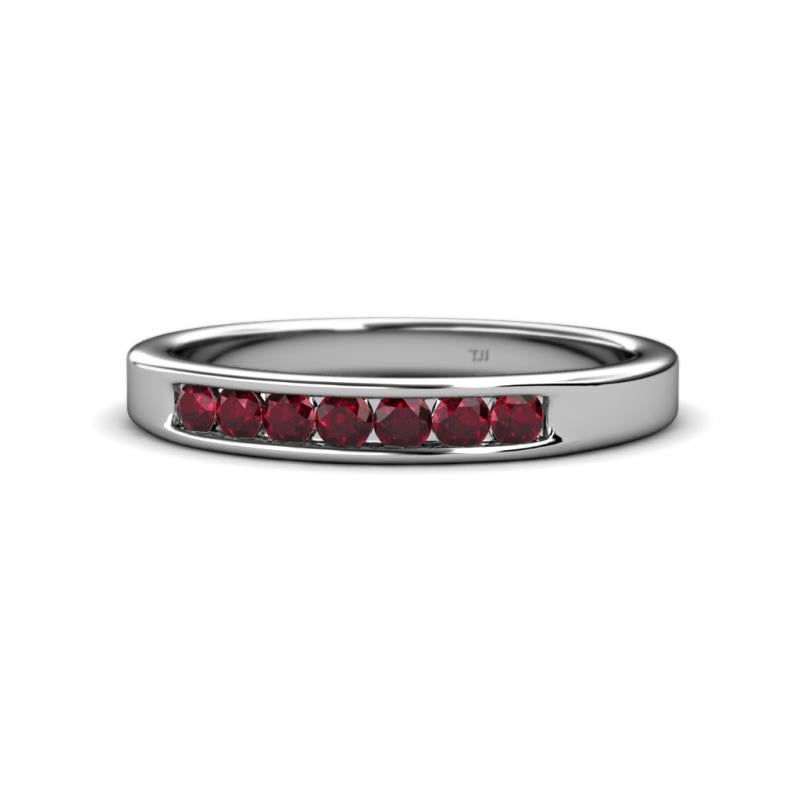 Kathiryn 2.70 mm Ruby 7 Stone Wedding Band 