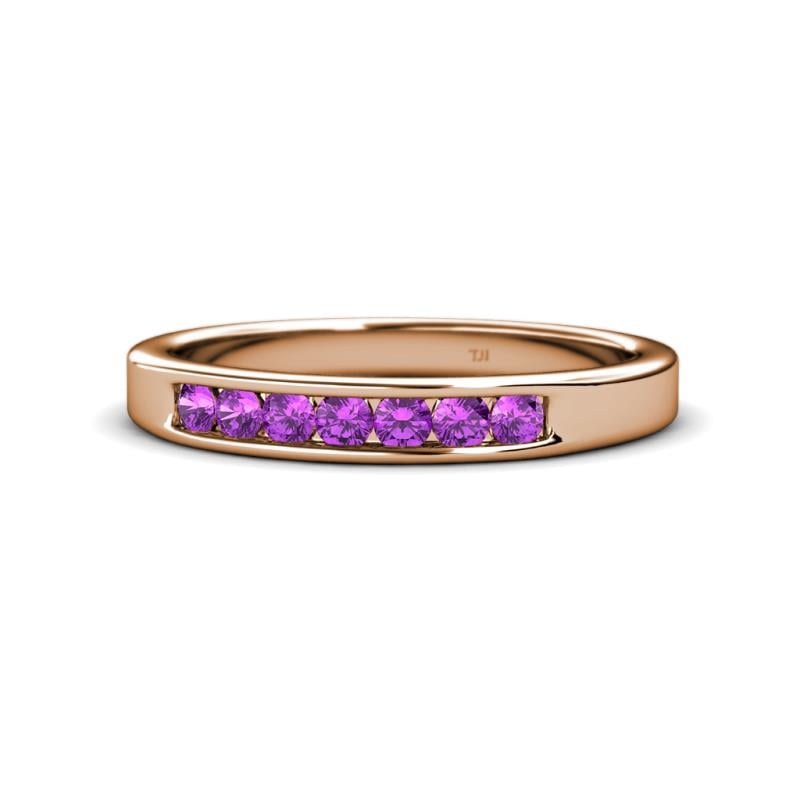 Kathiryn 2.70 mm Amethyst 7 Stone Wedding Band 