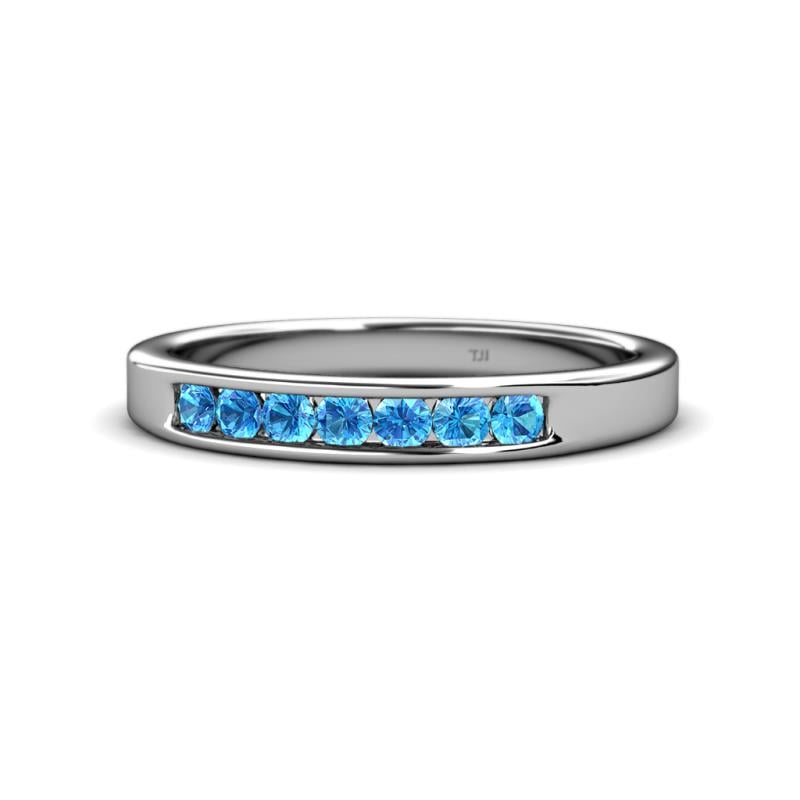 Kathiryn 2.70 mm Blue Topaz 7 Stone Wedding Band 