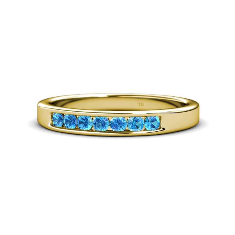 Kathiryn 2.70 mm Blue Topaz 7 Stone Wedding Band 