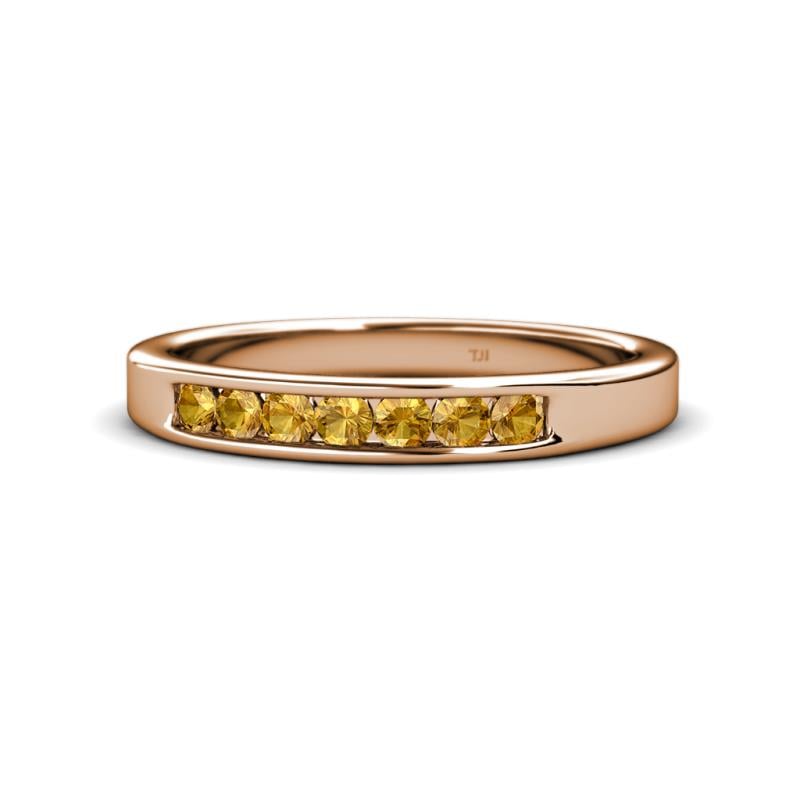 Kathiryn 2.70 mm Citrine 7 Stone Wedding Band 