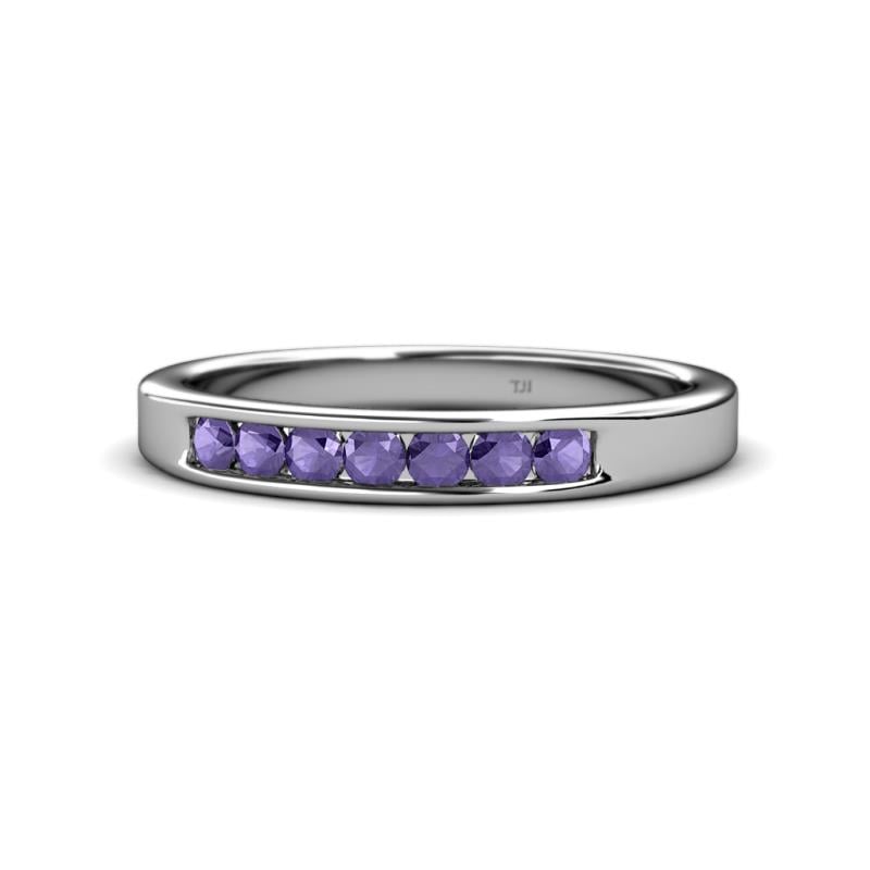 Kathiryn 2.70 mm Iolite 7 Stone Wedding Band 