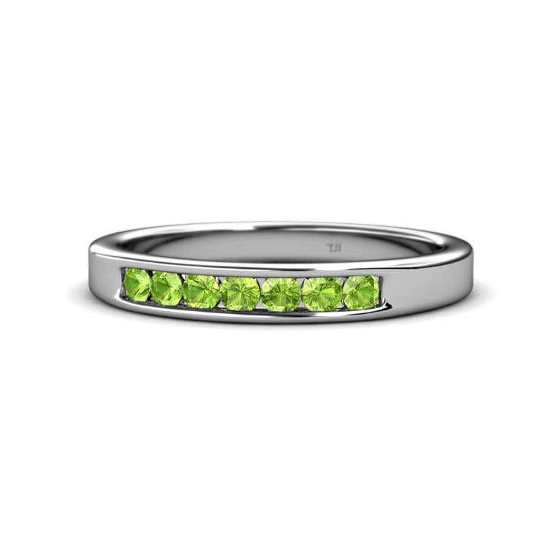 Kathiryn 2.70 mm Peridot 7 Stone Wedding Band 