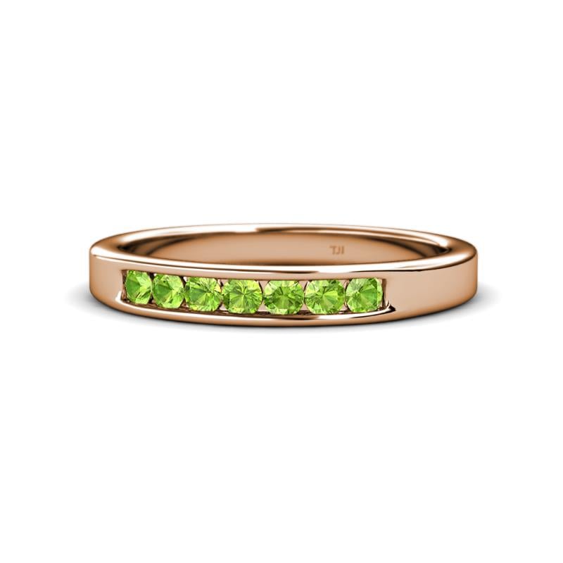 Kathiryn 2.70 mm Peridot 7 Stone Wedding Band 