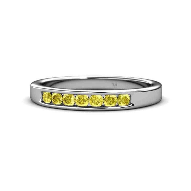 Kathiryn 2.70 mm Yellow Sapphire 7 Stone Wedding Band 