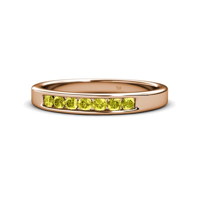 Kathiryn 2.70 mm Yellow Diamond 7 Stone Wedding Band 