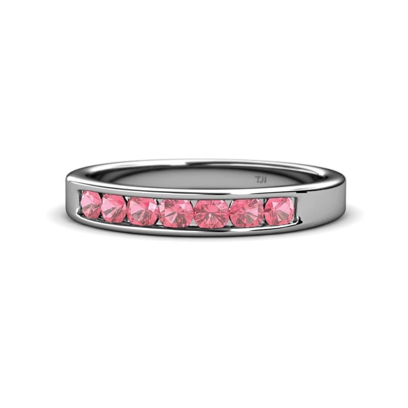 Kathiryn 3.00 mm Pink Tourmaline 7 Stone Wedding Band 
