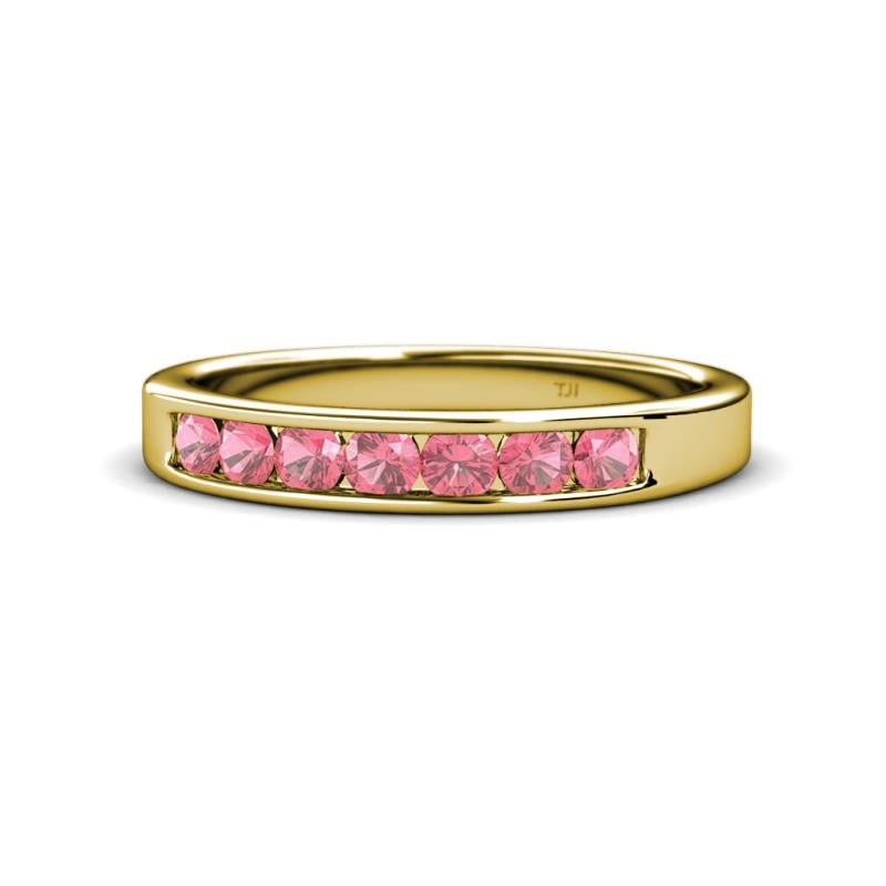 Kathiryn 3.00 mm Pink Tourmaline 7 Stone Wedding Band 