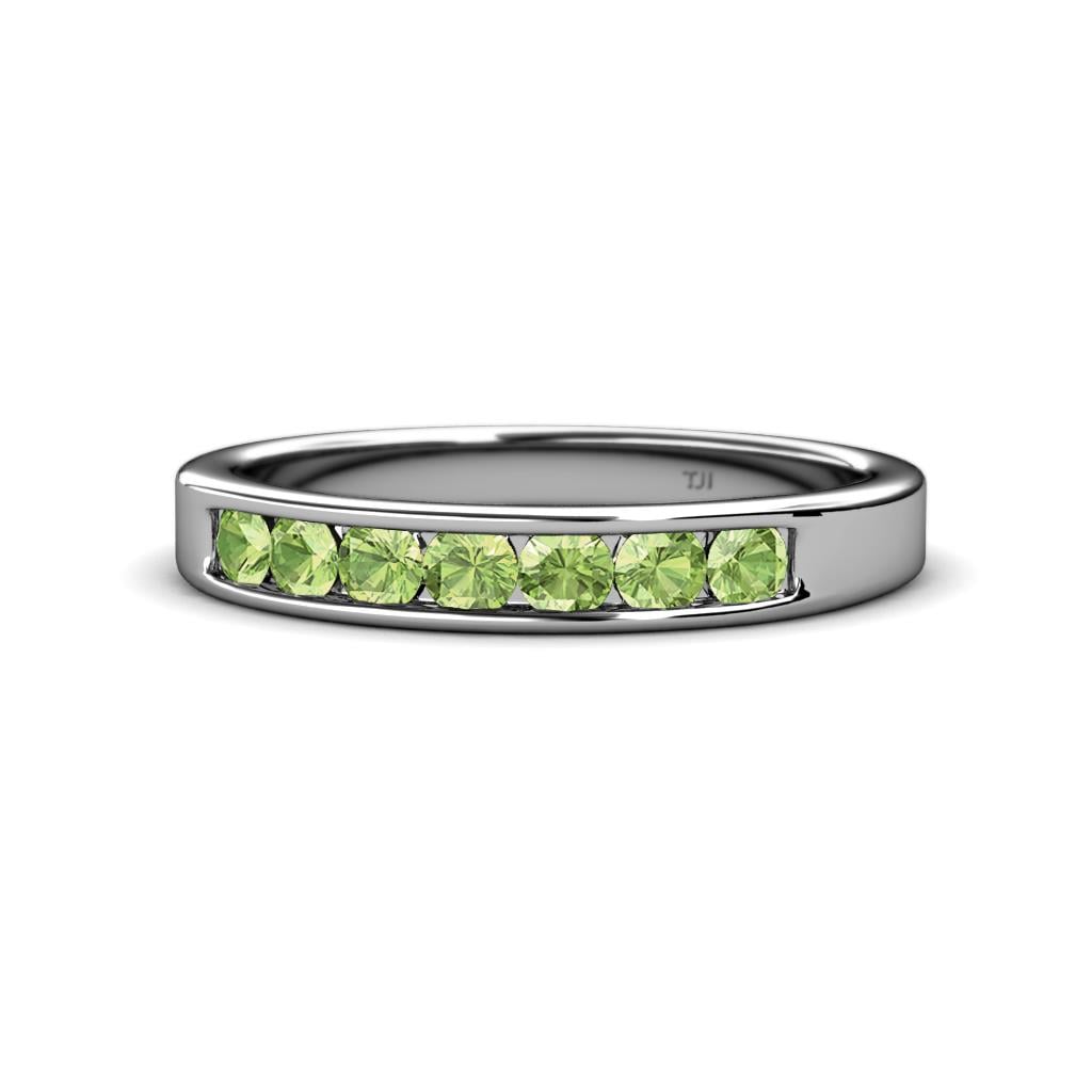 Kathiryn 3.00 mm Peridot 7 Stone Wedding Band 