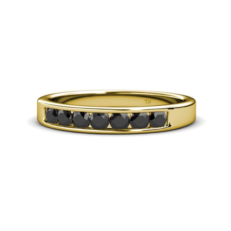 Kathiryn 3.00 mm Black Diamond 7 Stone Wedding Band 