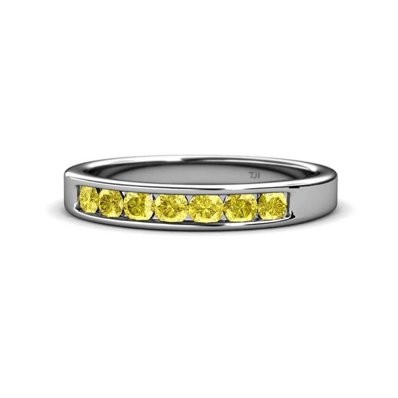 Kathiryn 3.00 mm Yellow Sapphire 7 Stone Wedding Band 