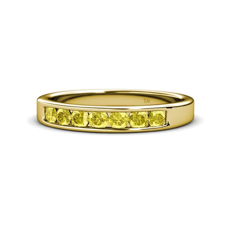 Kathiryn 3.00 mm Yellow Sapphire 7 Stone Wedding Band 