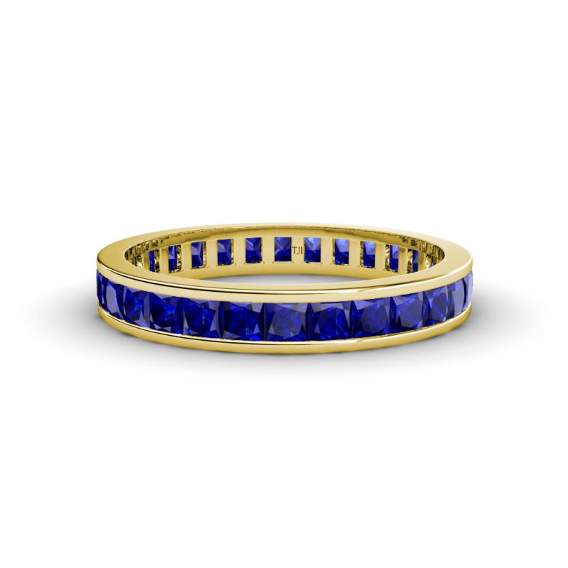 Rebica 3.00 mm Princess Cut Blue Sapphire Eternity Band 