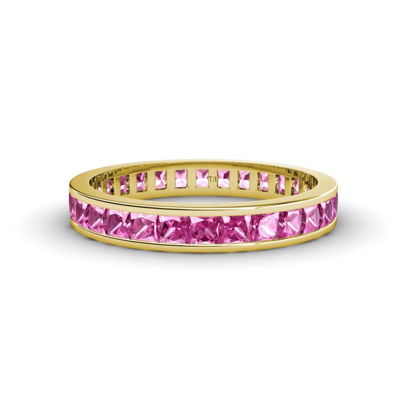 Rebica 3.00 mm Princess Cut Pink Sapphire Eternity Band 