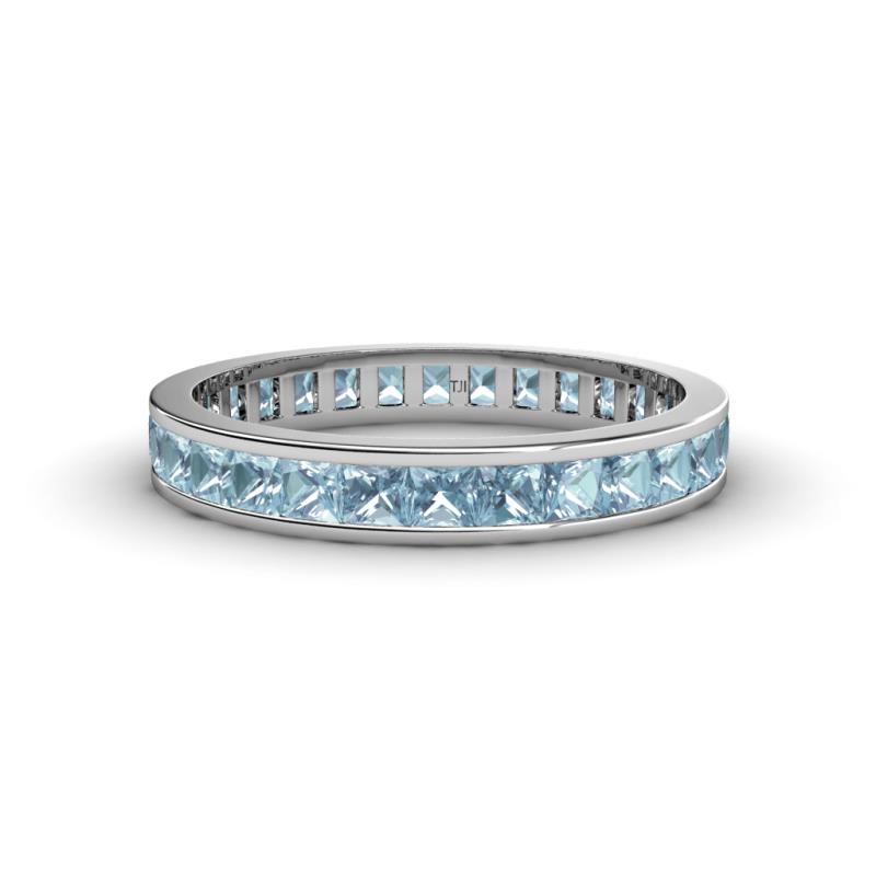Rebica 3.00 mm Princess Cut Aquamarine Eternity Band 