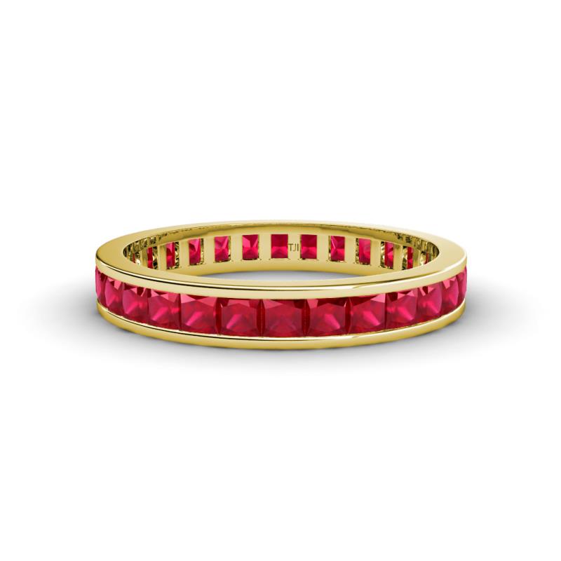 Rebica 3.00 mm Princess Cut Ruby Eternity Band 