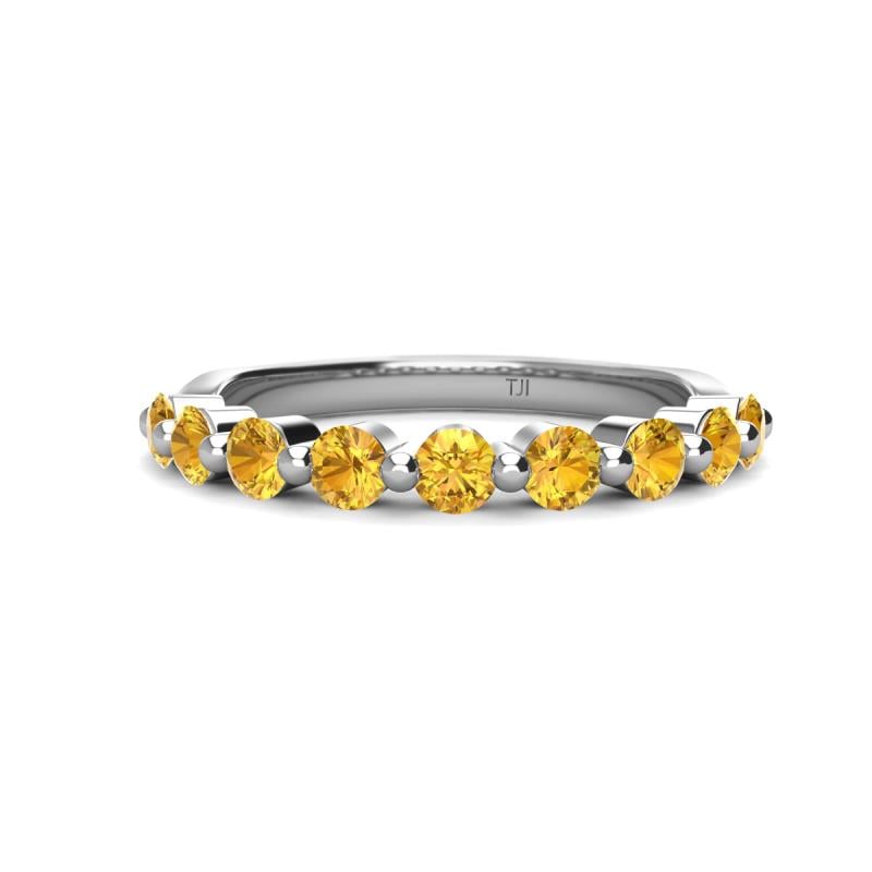 Venice 3.00 mm Round Citrine 9 Stone Wedding Band 