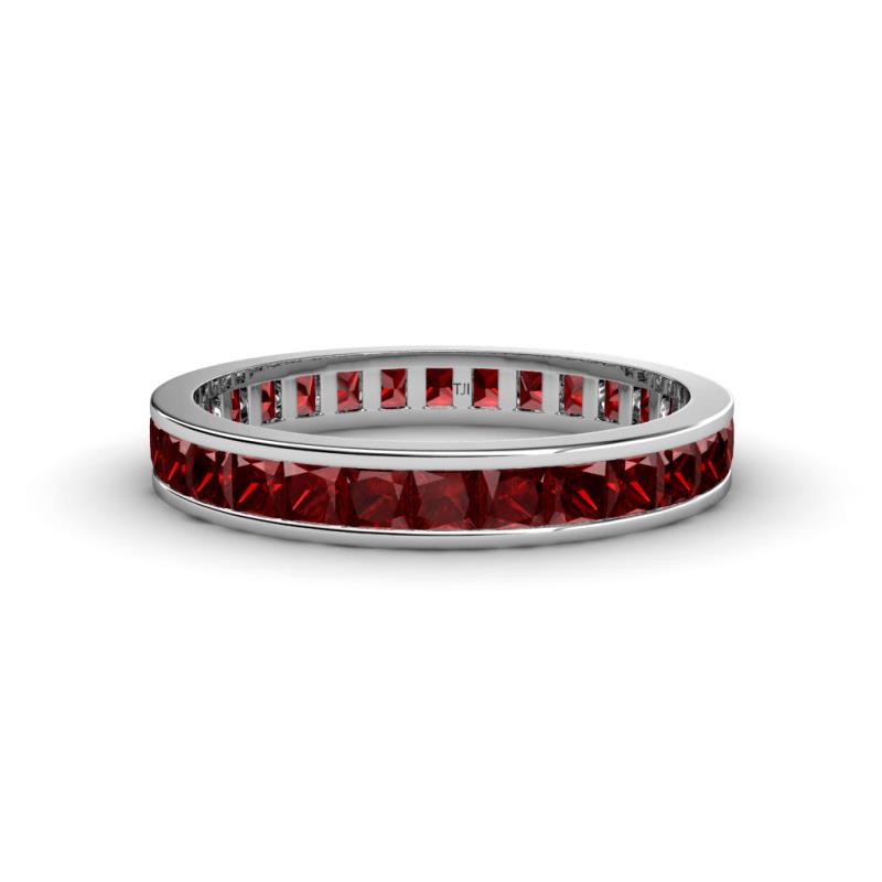 Rebica 3.00 mm Princess Cut Red Garnet Eternity Band 