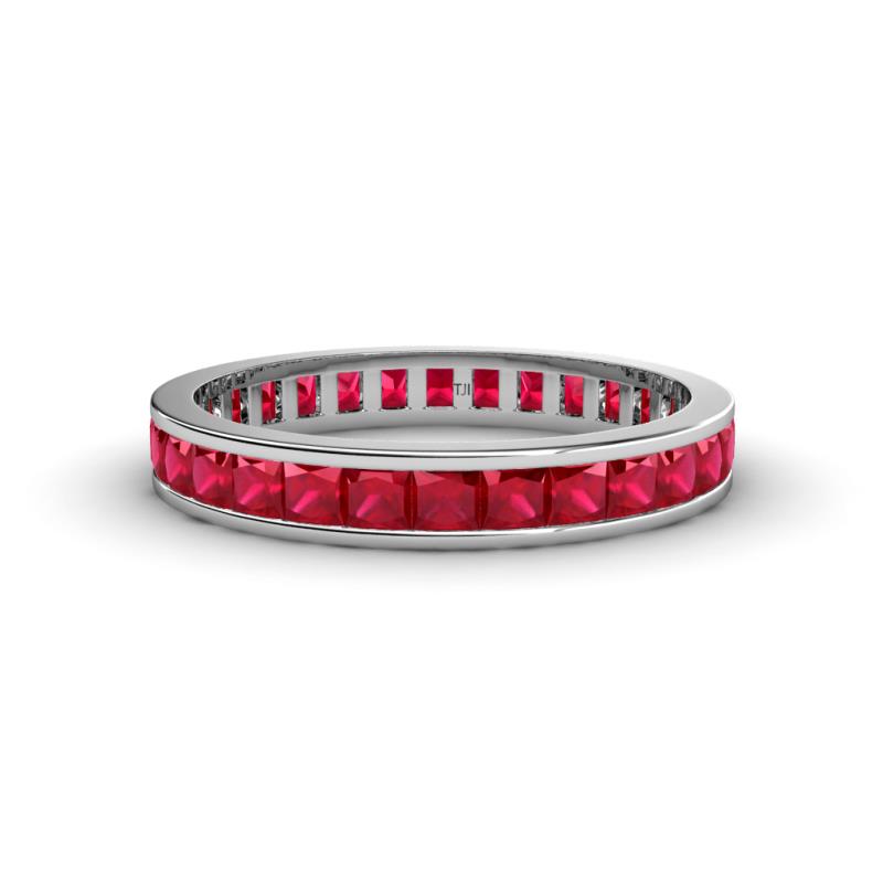 Rebica 3.00 mm Princess Cut Ruby Eternity Band 
