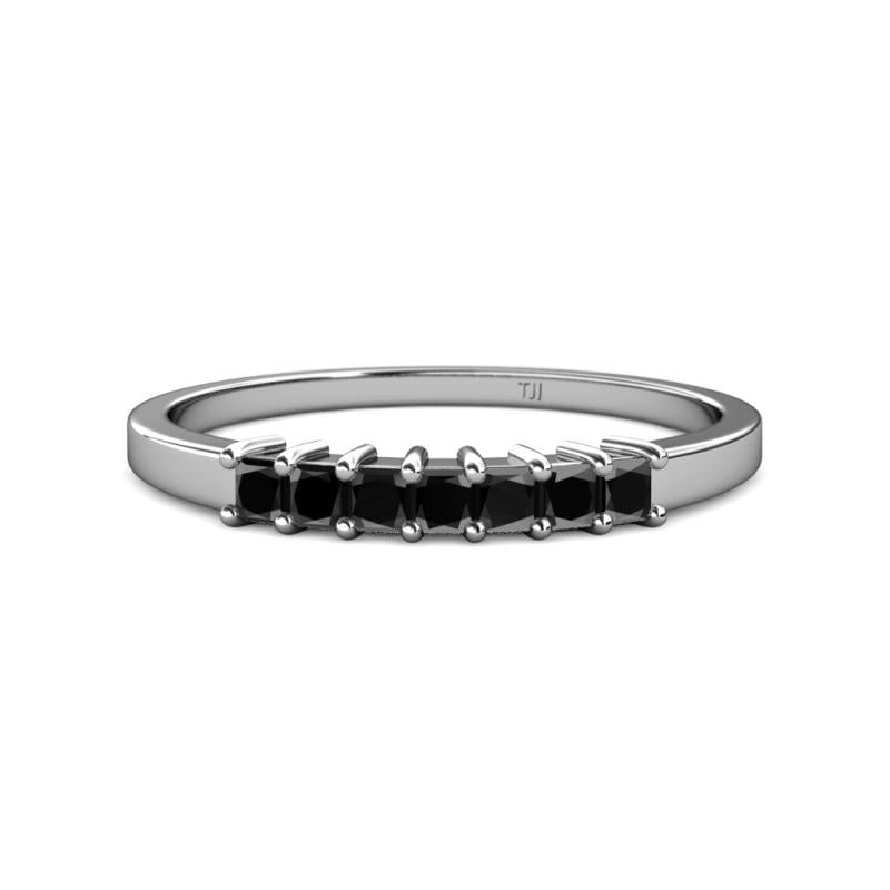 Evia 0.91 ctw Black Diamond (2.50 mm) Seven Stone Wedding Band 