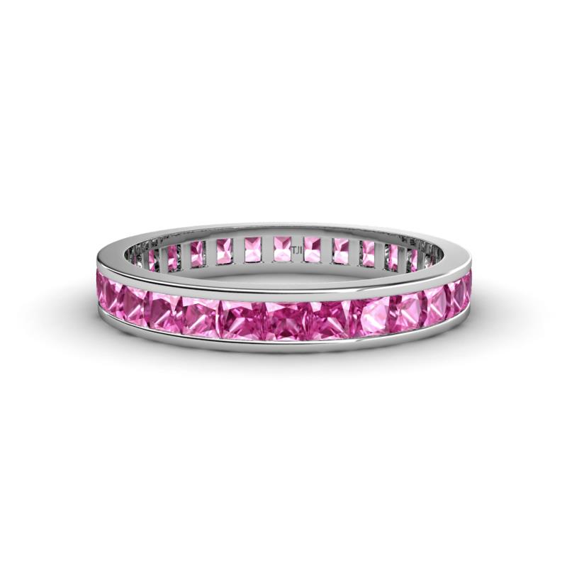 Rebica 3.00 mm Princess Cut Pink Sapphire Eternity Band 