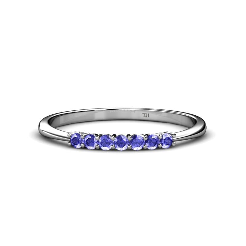 Reina 2.00 mm Tanzanite 7 Stone Wedding Band 